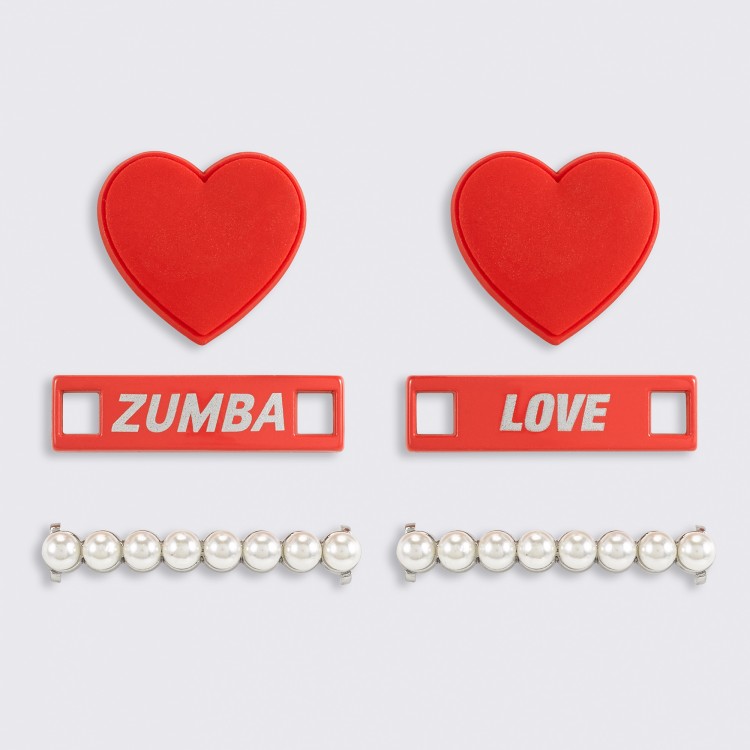 Zumba Heart Shoe Charms 6PK