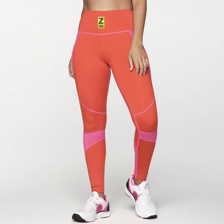 Zumba Forever Color Blocked High Waisted Ankle Leggings