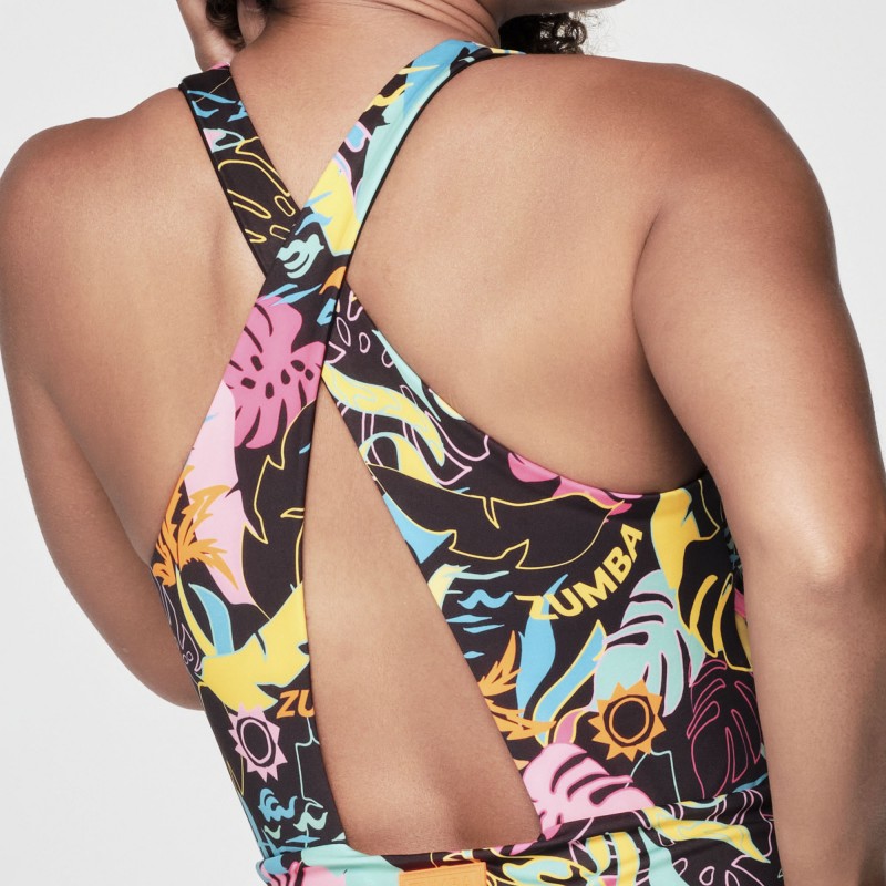 Zumba Palm Party Bodysuit Skort Dress