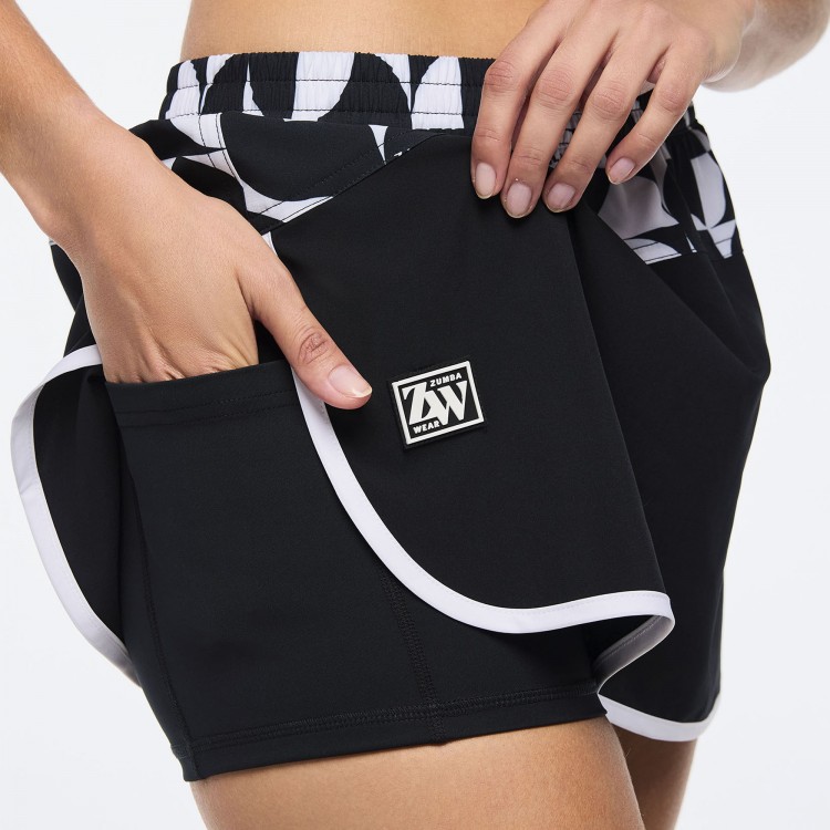 Zumba Haus Color Blocked Woven Skort
