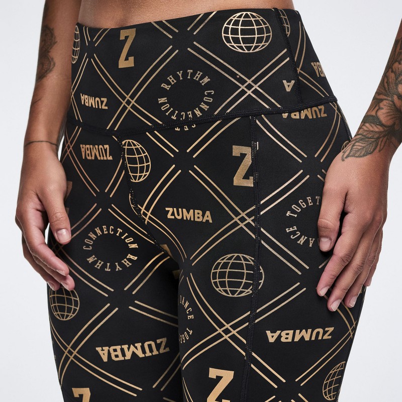 Worldwide High Waisted Ankle Leggings With Mesh Inserts