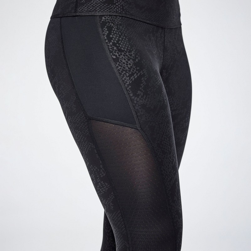 Rock and Roll High Waisted Ankle Leggings With Mesh