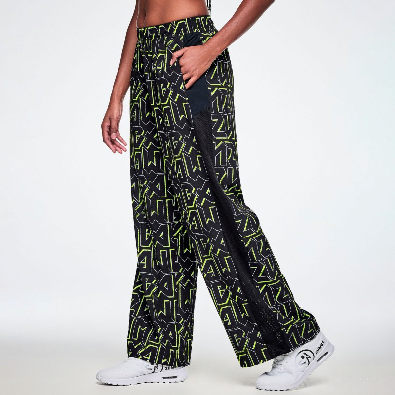 Rock and Roll High Waisted Wide Leg Track Pants