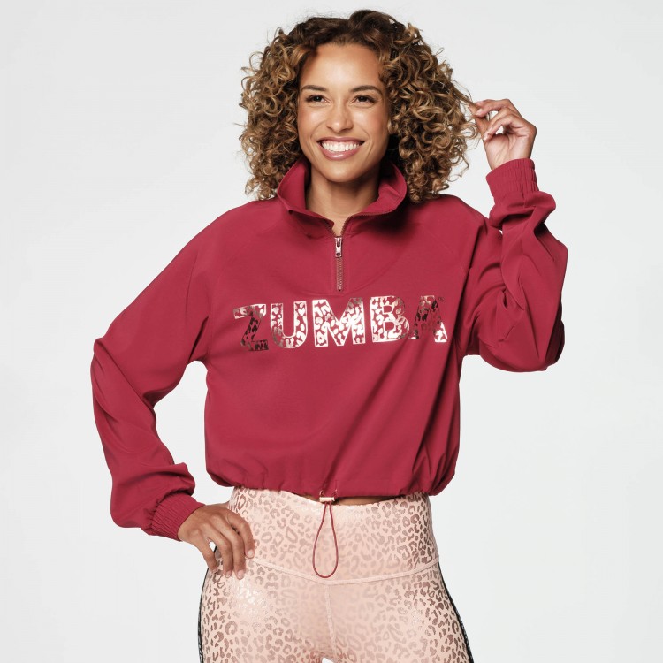 Glow With The Flow Half Zip Crop Pullover
