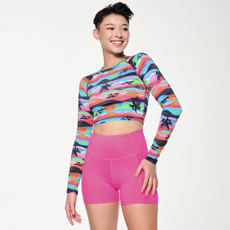 Zumba Sun And Swim Long Sleeve Crop Top