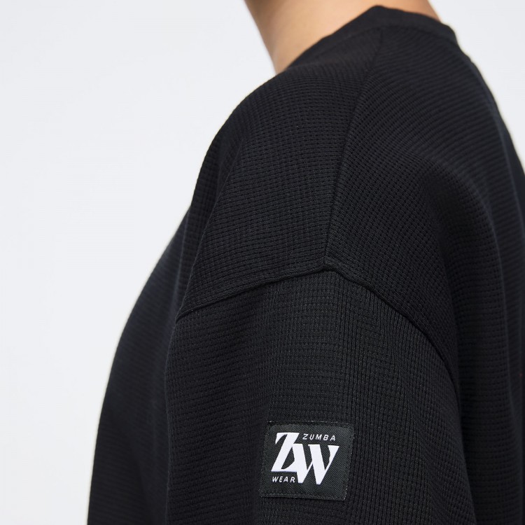 Zumba Haus Oversized Pullover Waffle Sweatshirt
