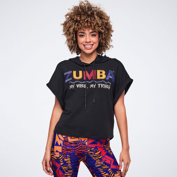 Wildbeat Short Sleeve Crop Pullover Hoodie
