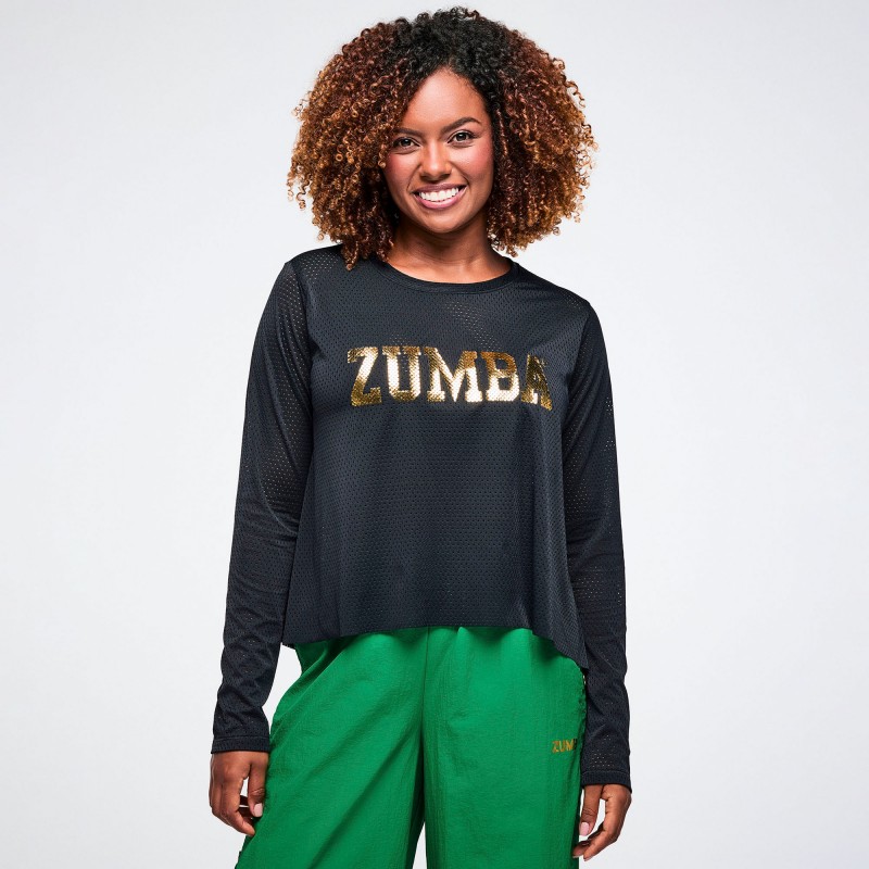 Worldwide Long Sleeve Loose Mesh Top