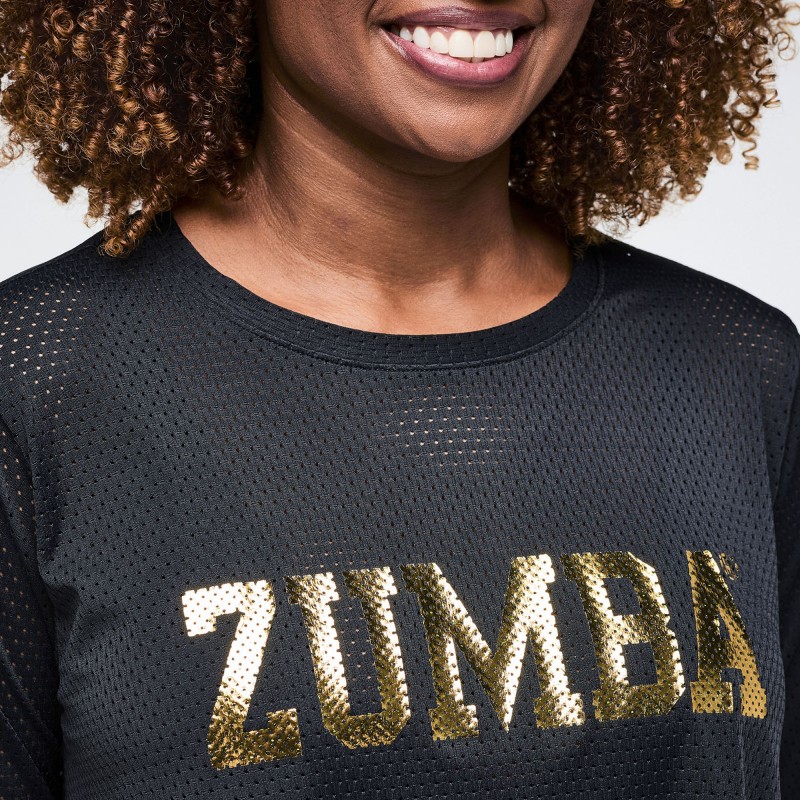Worldwide Long Sleeve Loose Mesh Top