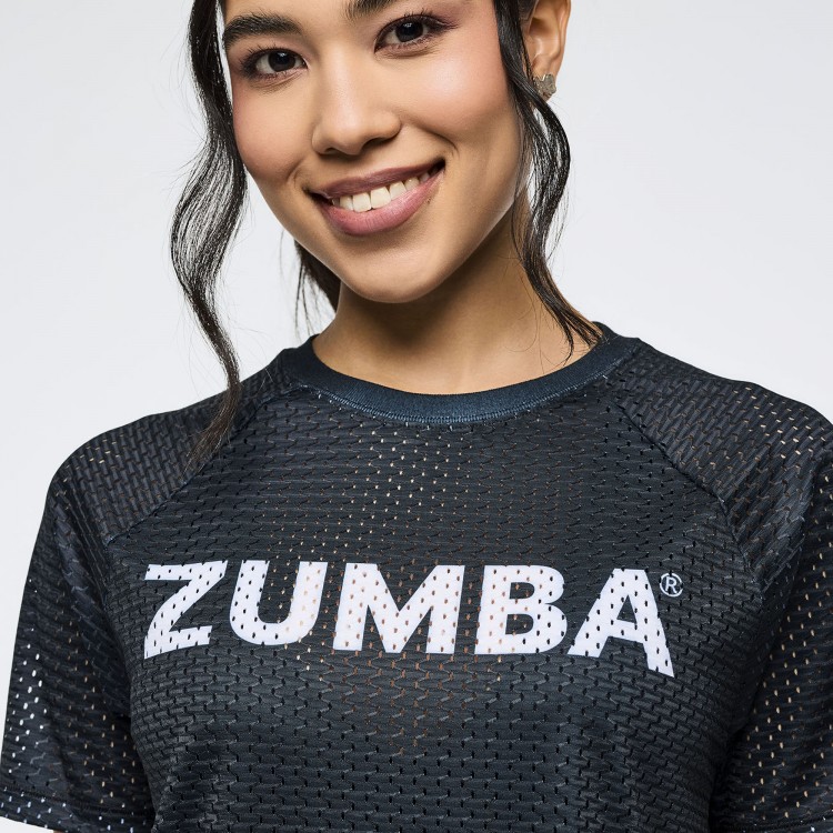 Zumba Basic Mesh Crew Neck Top