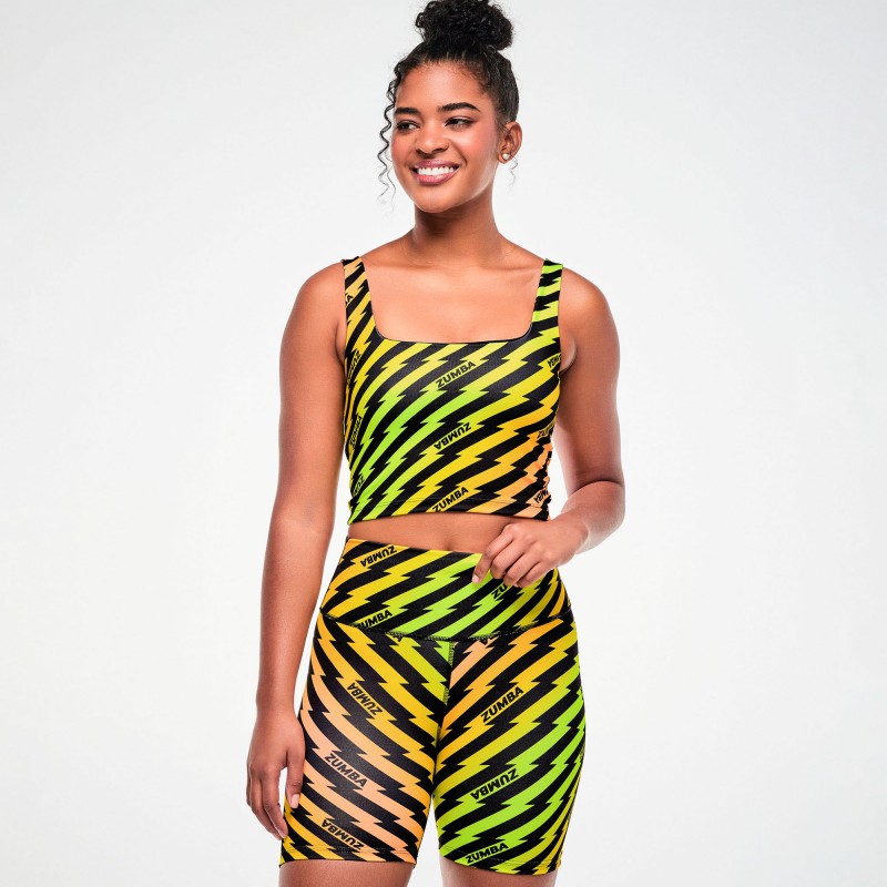 Electric Feel Z-Lift Crop Tank With Shelf Bra