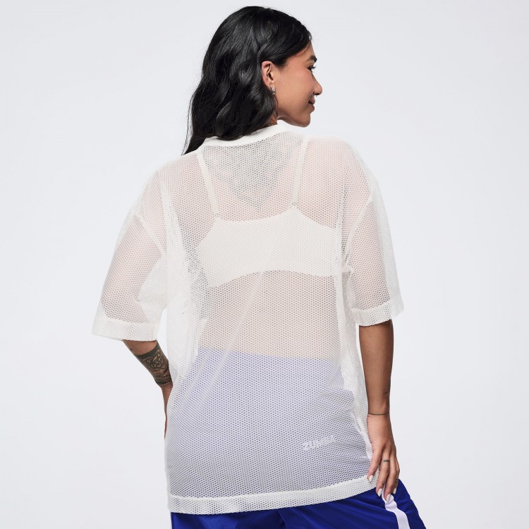 Latin Movement Oversized Mesh Top