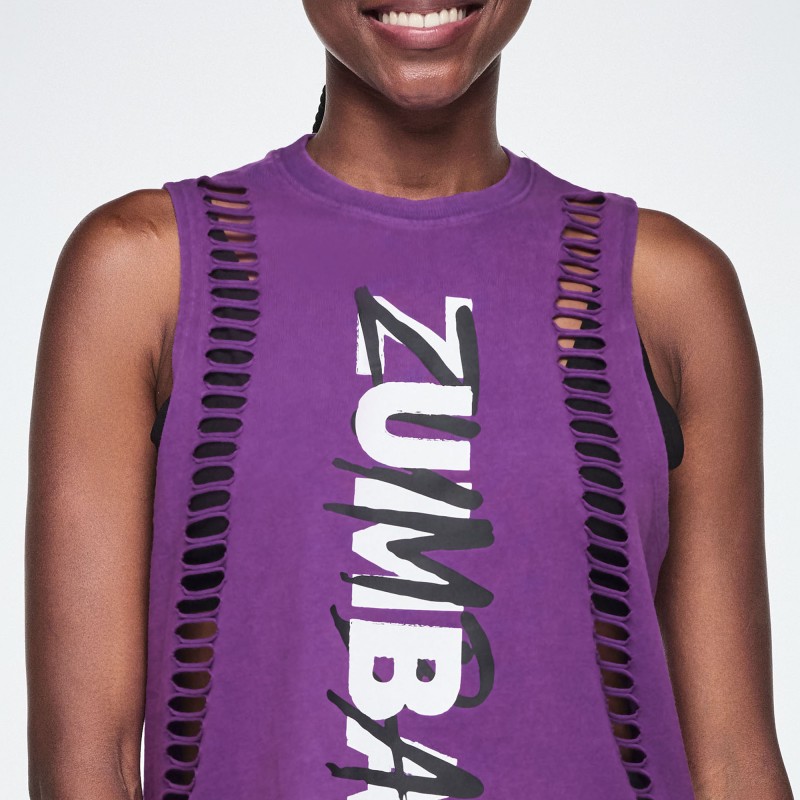 Rock and Roll Muscle Tank With Slashes 