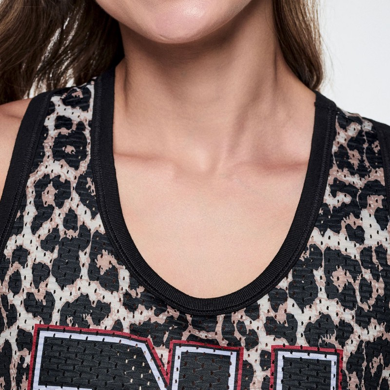 Rock and Roll Basketball Tank With Curved Hem