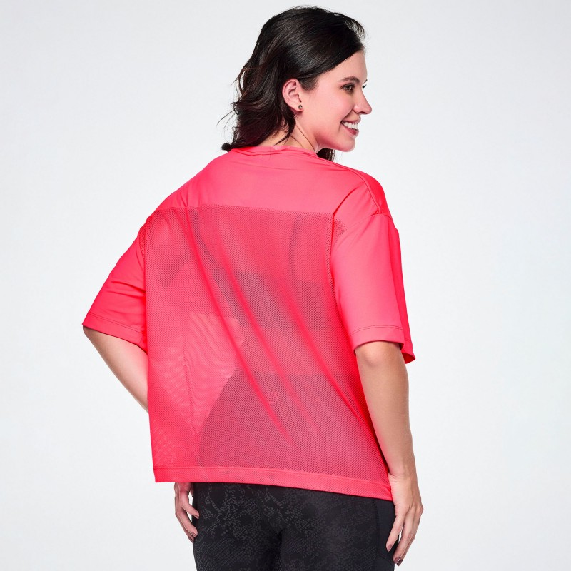Rock and Roll Boxy Top With Mesh Bottom Panels 