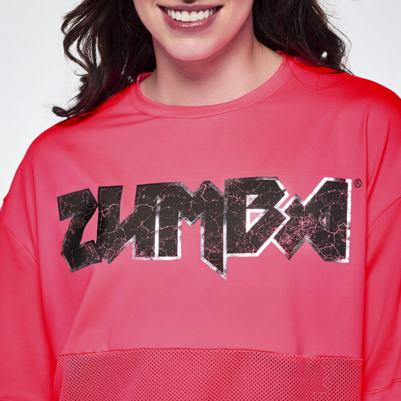 Rock and Roll Boxy Top With Mesh Bottom Panels 
