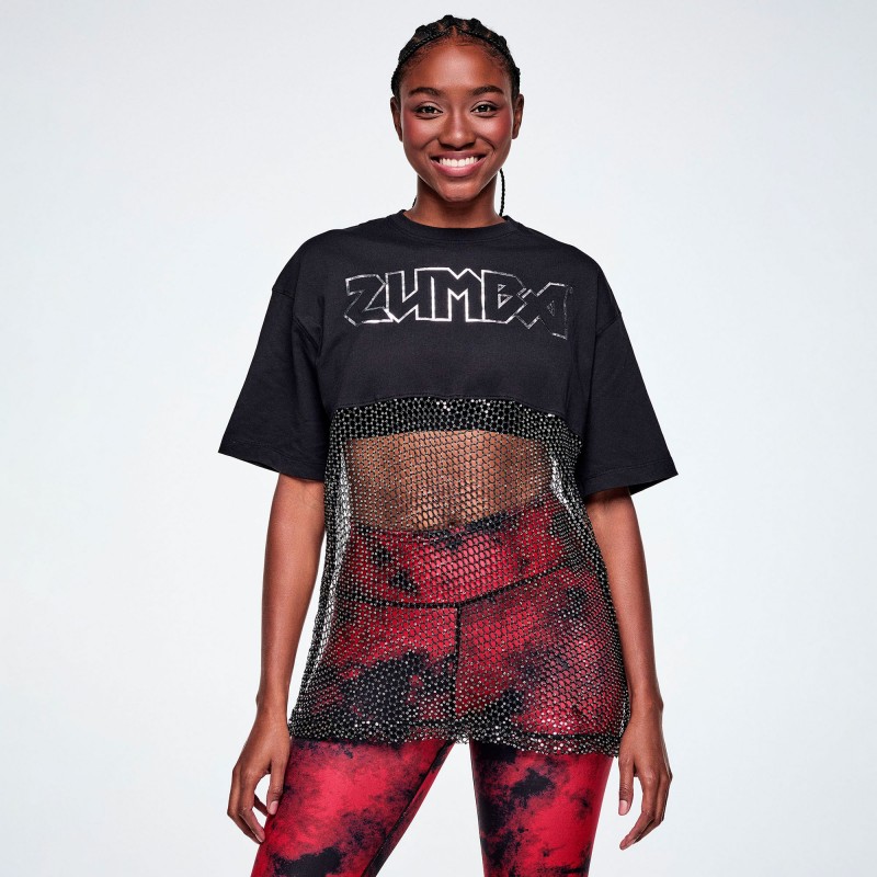 Rock and Roll Oversized Long Mesh Top (SZEPT.)