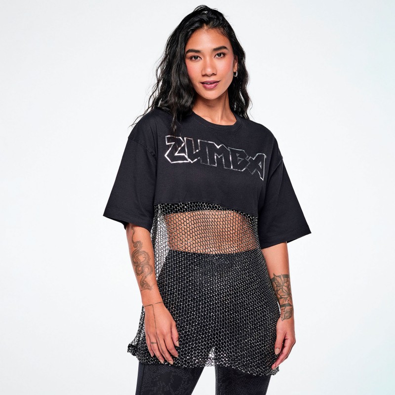 Rock and Roll Oversized Long Mesh Top (SZEPT.)