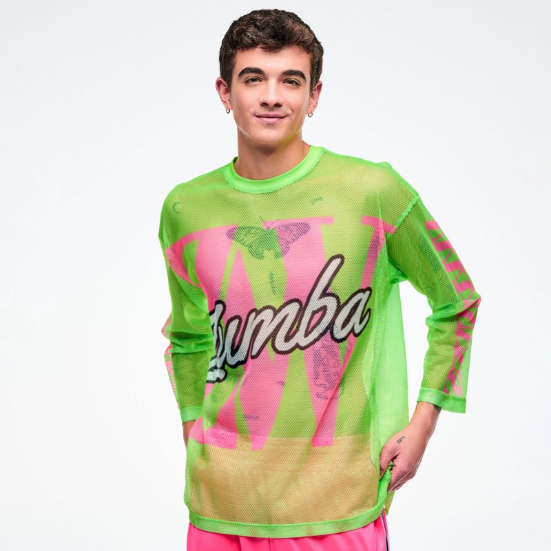 Dale-Z Oversized Mesh Long Sleeve Top