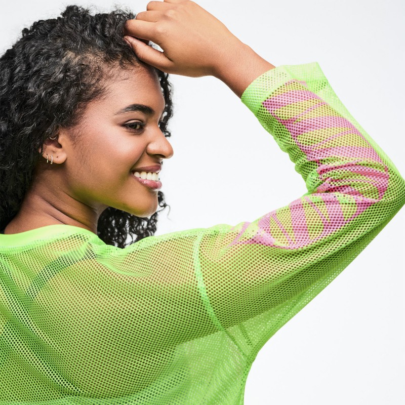 Dale-Z Oversized Mesh Long Sleeve Top