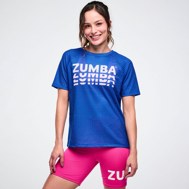 Color Spree Mesh Crew Neck Raglan Sleeve Top