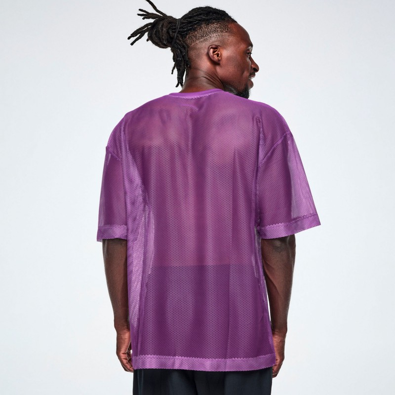 Ultrabright Oversized Mesh V-Neck Top