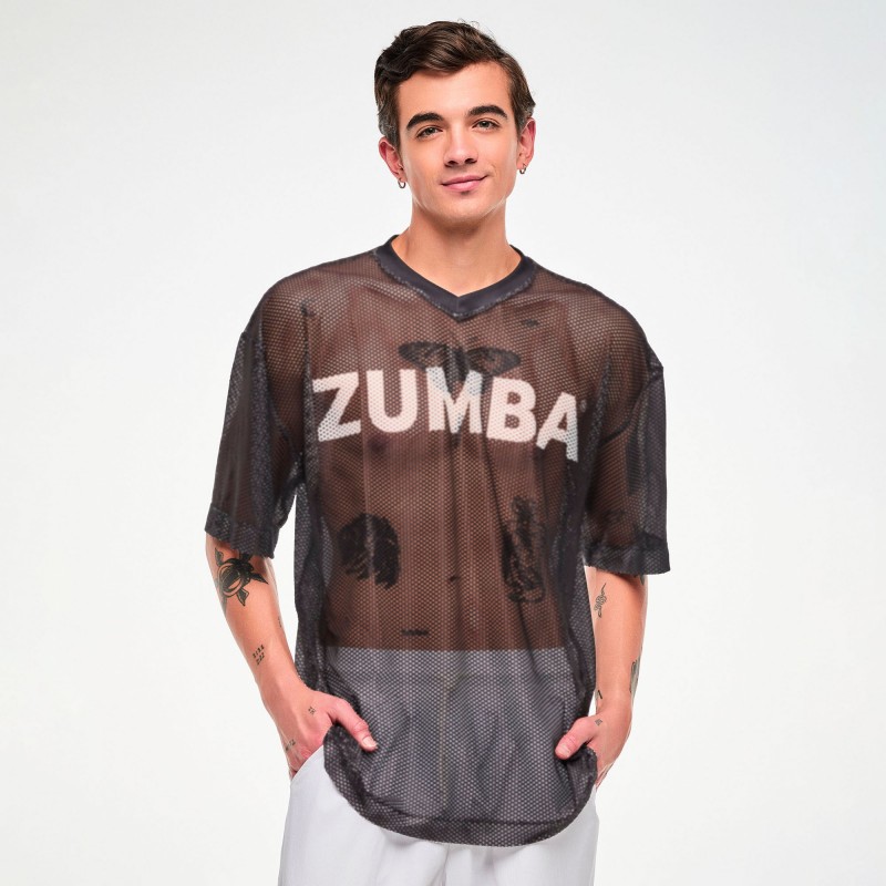 Zumba Basic Oversized Mesh V-Neck Top 