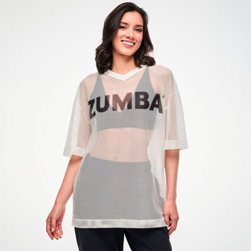 Zumba Basic Oversized Mesh V-Neck Top 