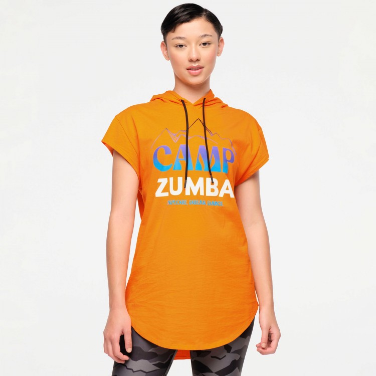 Zumba Explore Mens Cap Sleeve Hoodie Top