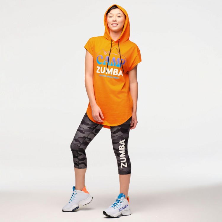 Zumba Explore Mens Cap Sleeve Hoodie Top