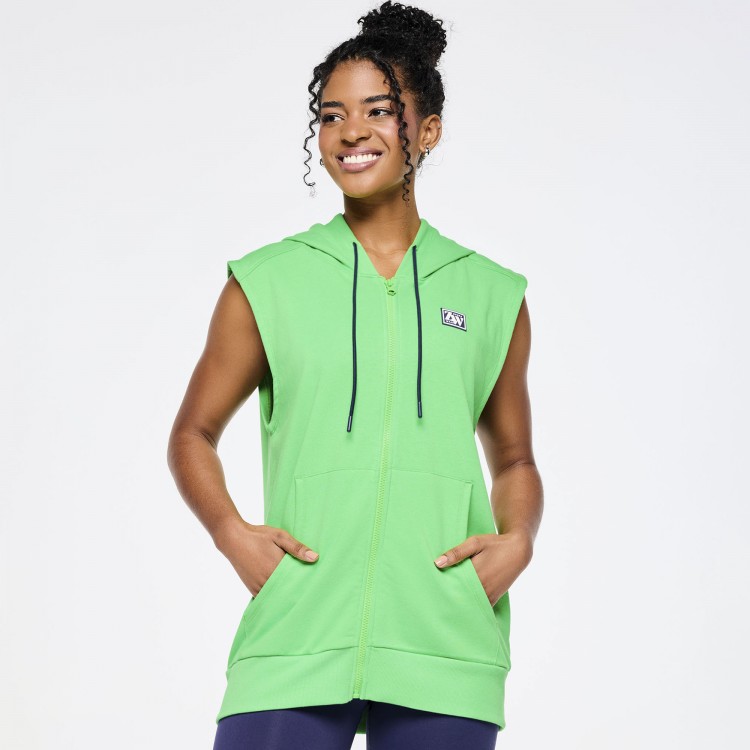 Zumba Out Loud Mens Sleeveless Zip Up Hoodie