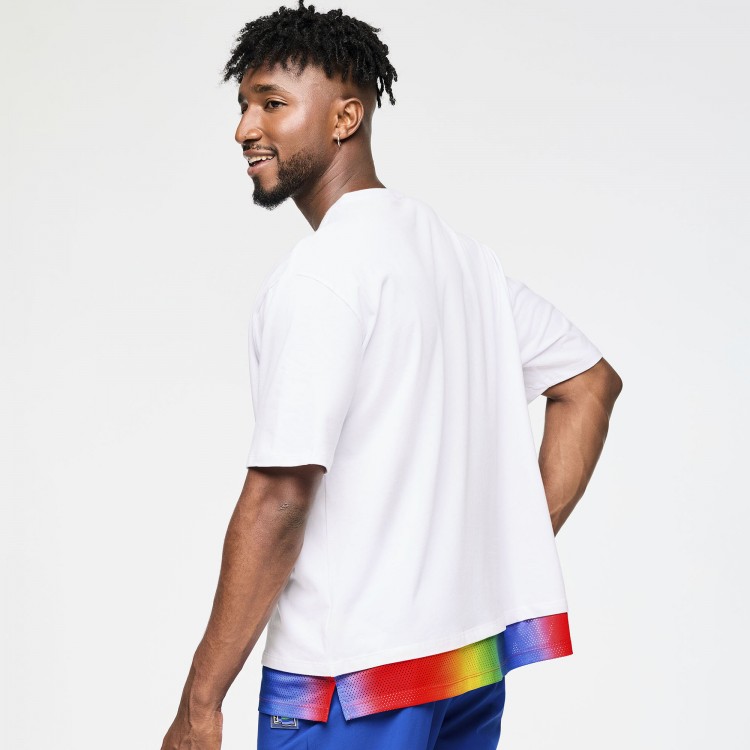 Zumba Mens Crew Neck Tee With Double Layered Hem