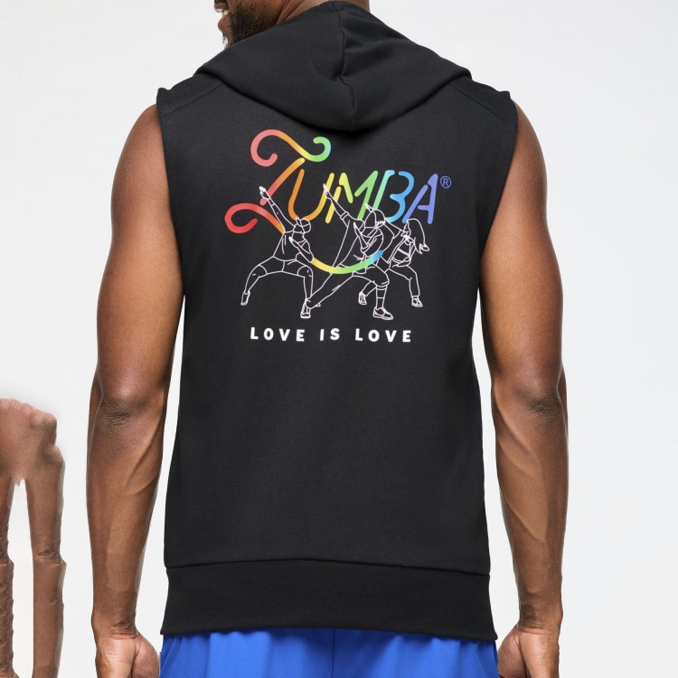 Zumba Mens Sleeveless Zip Up Hoodie
