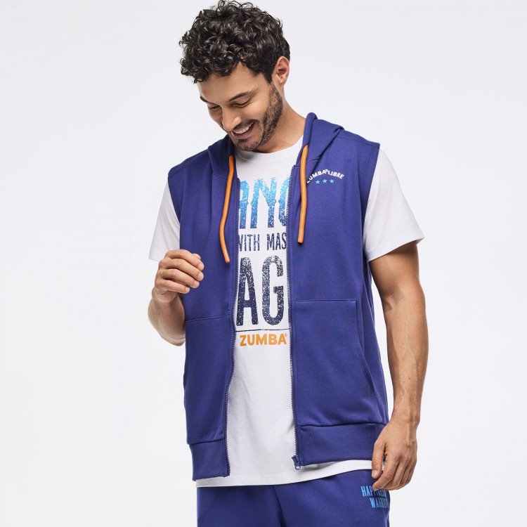 Zumba Libre Mens Sleeveless Zip-Up Hoodie