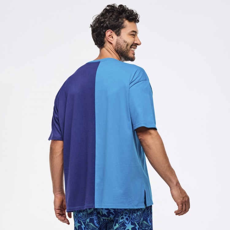 Zumba Libre Mens Oversized Two-Tone Crew Neck Tee